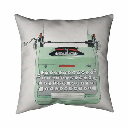 FONDO 20 x 20 in. Mint Typewriter-Double Sided Print Indoor Pillow FO3333130
